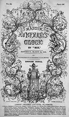 Cover of an 1840 of the periodical Master Humphrey's Clock.