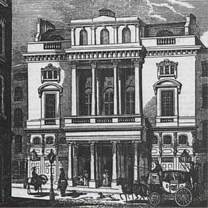 St James's Theatre. Image from 1836, shortly after its opening.