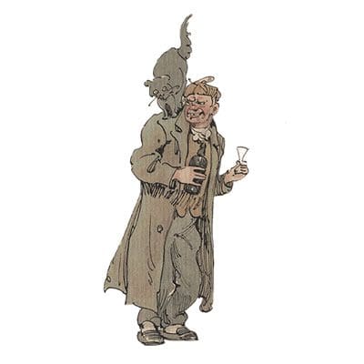 Illustration of Mr. Krook by the British artist Kyd (Joseph Clayton Clark).