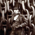 Isambard Kingdom Brunel, standing before the launching chains of the SS Great Eastern.