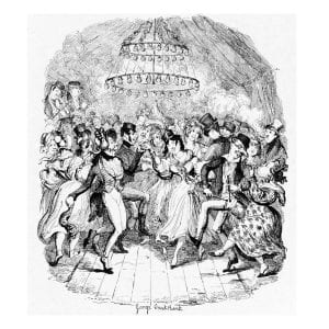 George Cruickshank's illustration of Greenwich Fair, which he produced for Sketches by Boz.
