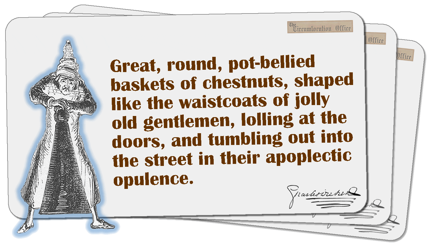Great, round, potbellied baskets of chestnuts, shaped like the