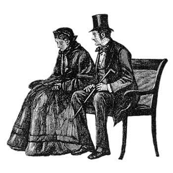Image of Estella and Pip in later life, reflecting on their friendship.