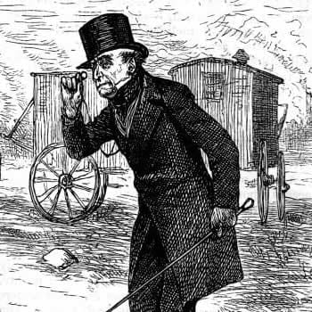 Illustration from a 1876 American edition of Hard Times showing Thomas Gradgrind